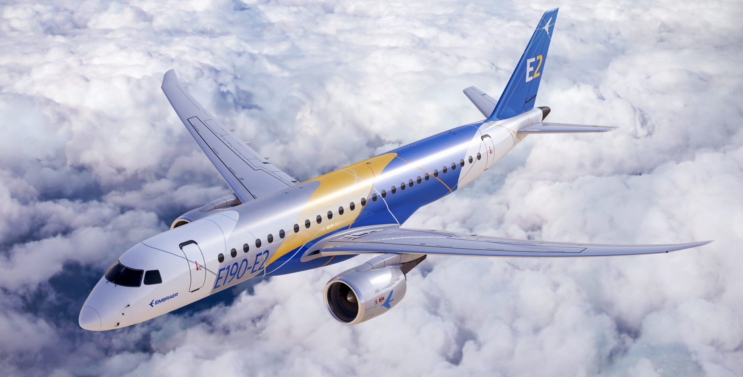 Embraer E2 flying 