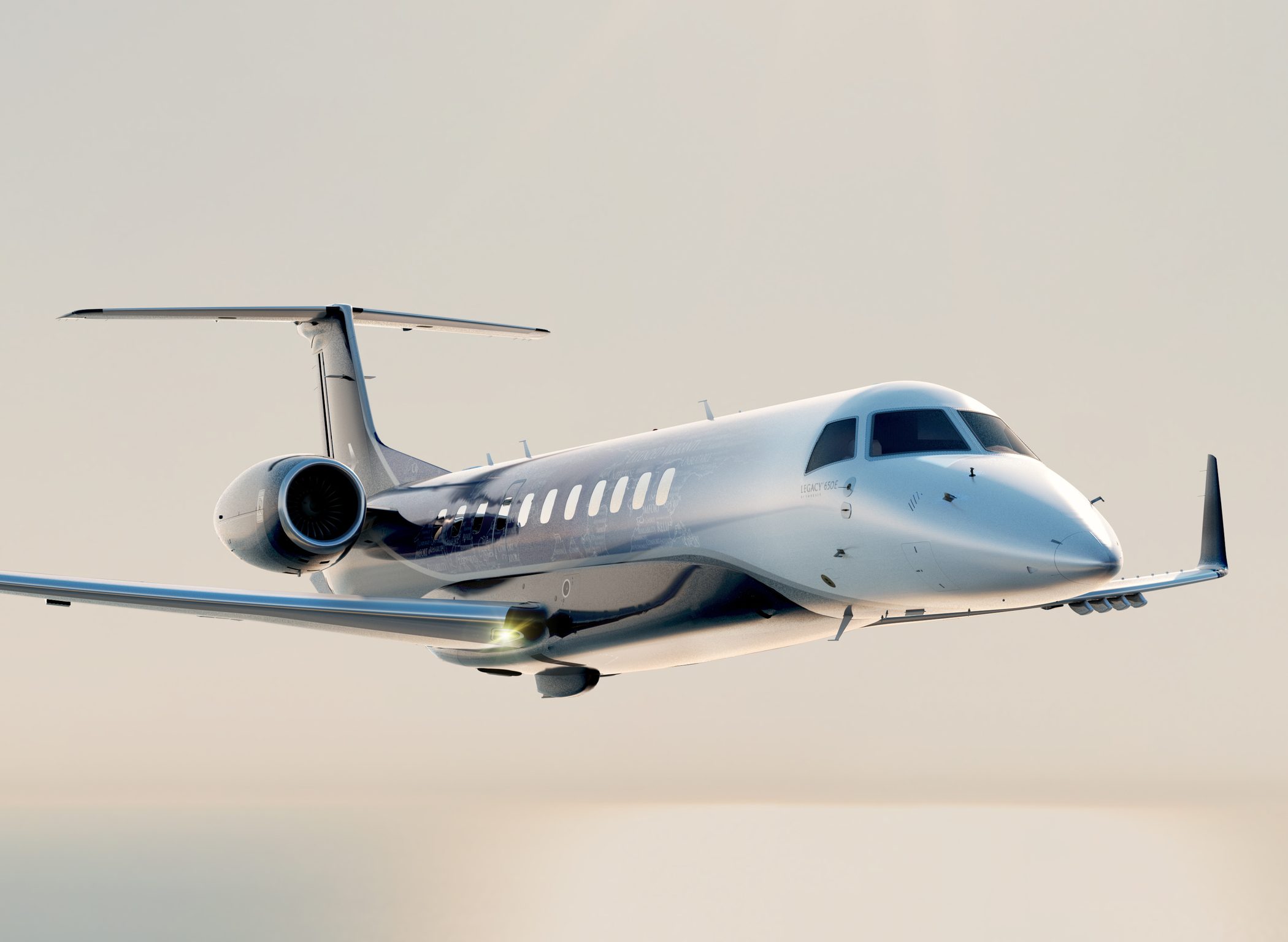 Embraer Legacy 650E flying 