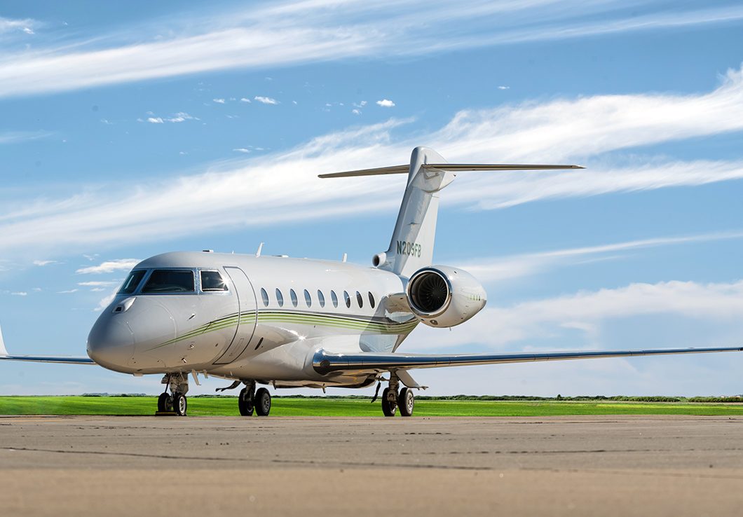 Private Jet On field 